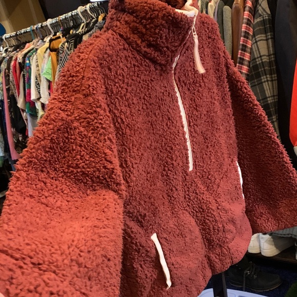 Cozy Kids Sherpa Jacket - Maroon - Picture 3 of 7